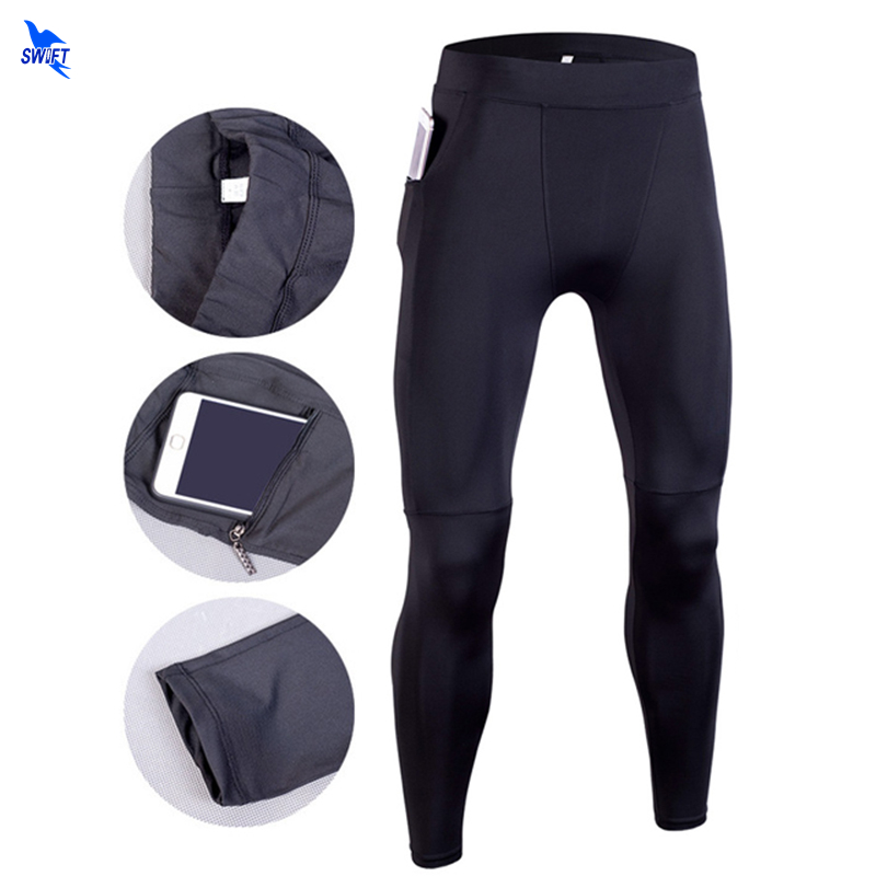 

Men Running Tights Compression Yoga Pants GYM Exercise Fitness Leggings Workout Basketball Soccer Training Sportswear Trousers, 906 white