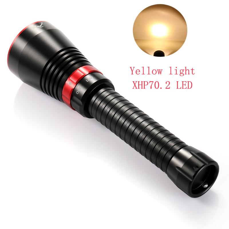 

new Led Diving 6000 Lumens XHP70.2 Yellow Light Super Bright 100M Underwater Scuba Diving Torch Light