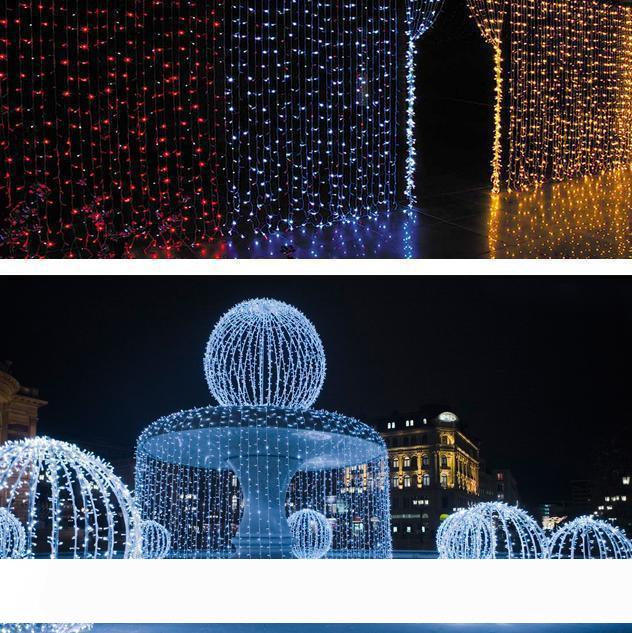 

1600 LED lights 10*5m Curtain Lights, LED Star String Fairy String light Festival Christmas Flash light, for Party wedding Decoration