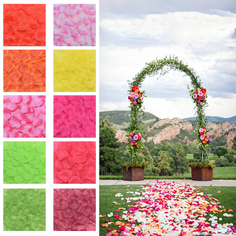 

500/1000pcs 5*4.5CM Romantic Artificial Flowers Colored Silk Rose Petal Fake Rose Flower For Wedding Marriage Room Decor Supplie, F08