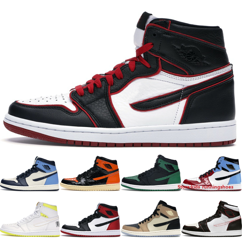

Top 1 1S High Mens Womens Basketball Shoes Jumpman Designer Bloodline Pine Green Black Shattered Backboard 3.0 Obsidian UNC Sneakers Size 36, C08 black mushroom