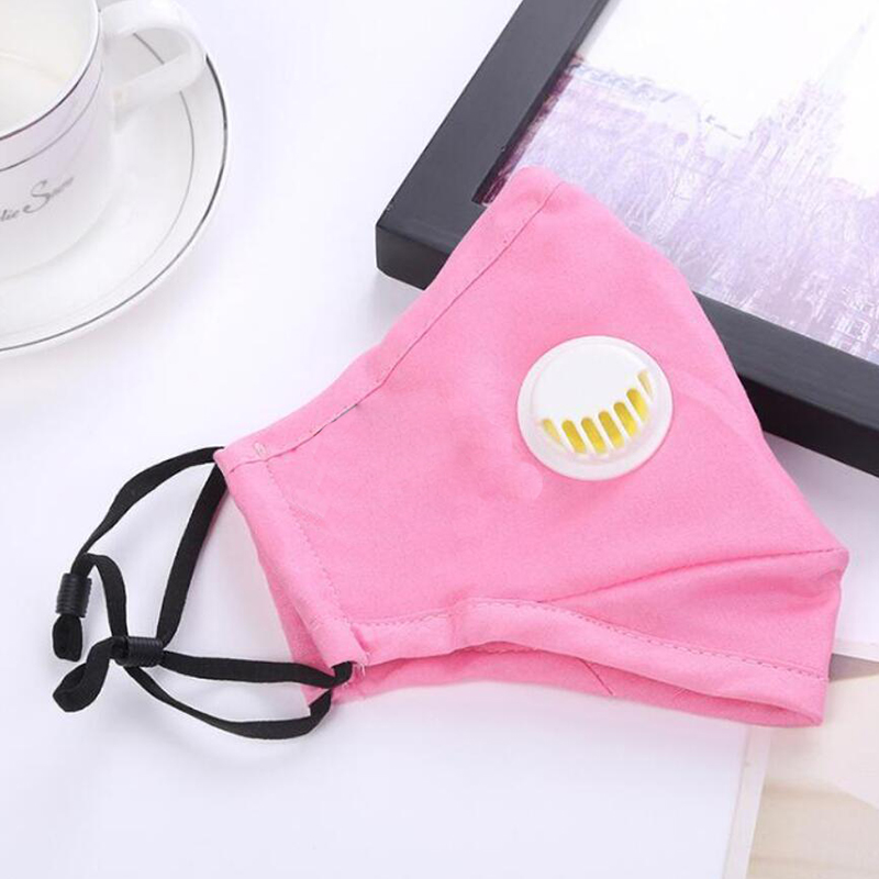 

Fashion Pink Cotton Face Masks Designer Washable Reusable Masks With 1 Filters Protection Anti Dust Masks