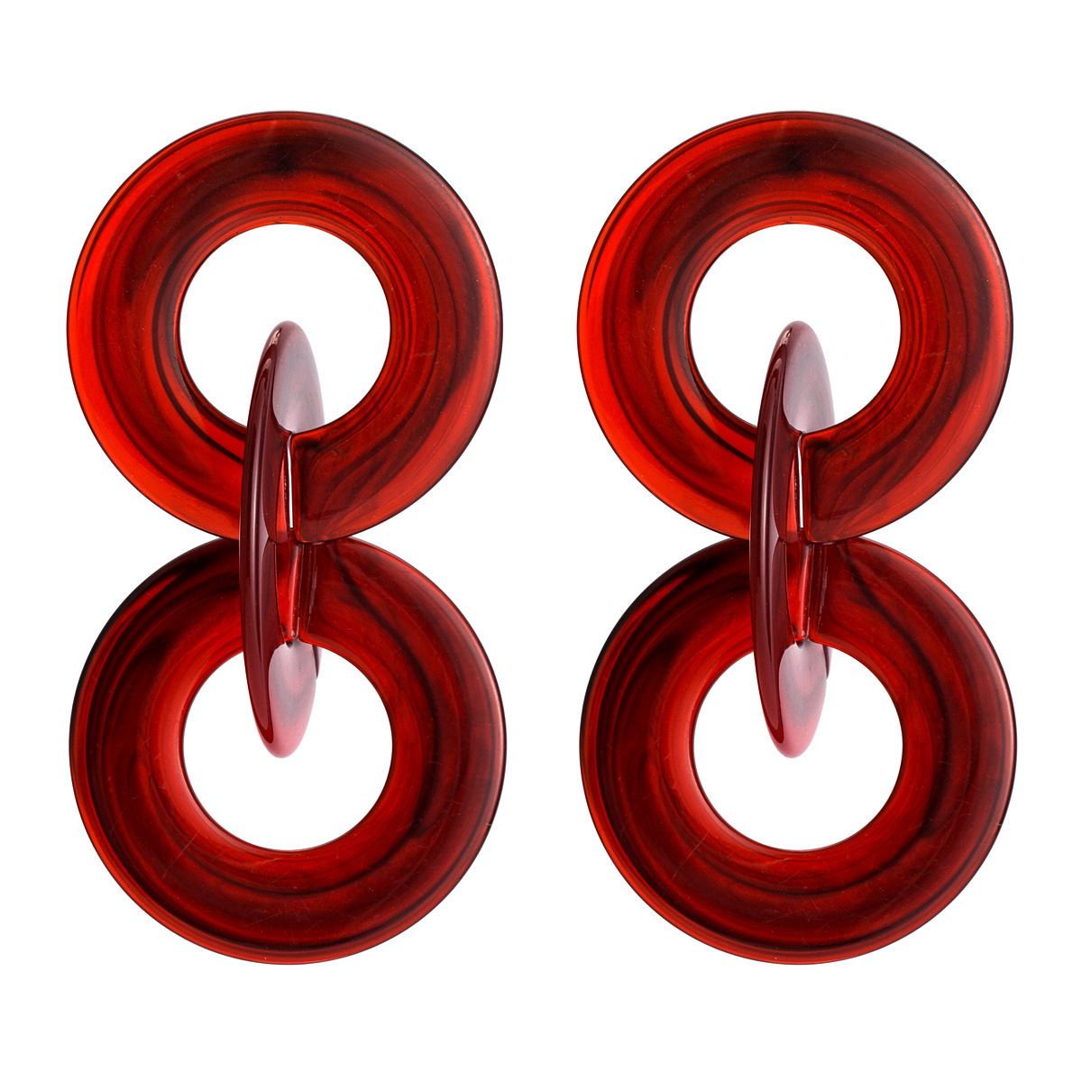 

Exaggerated acetate board multi-layer chain woven earrings autumn earrings