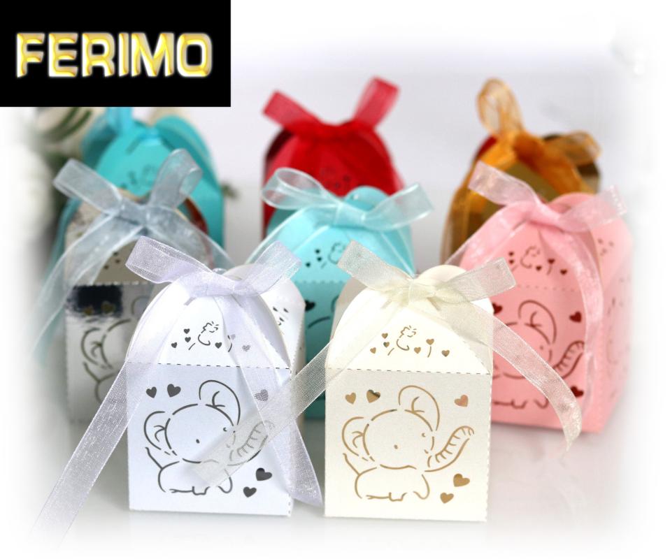

Laser Cut Hollow Elephant Wedding Boxes Favor Boxes For Party Baby Shower Candy Candy Bags