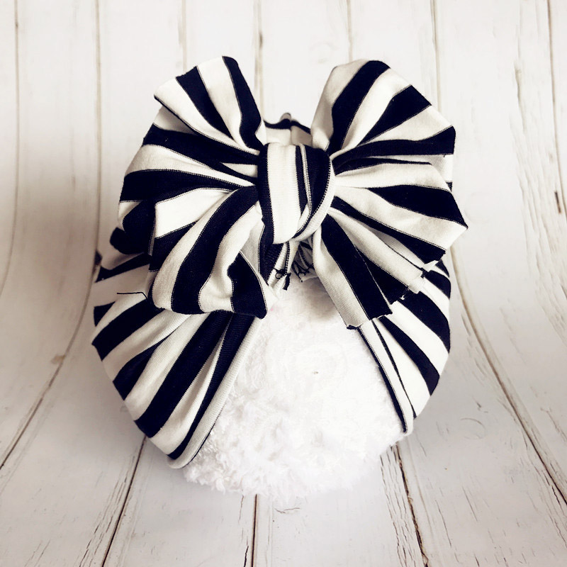 

New Stripe Bowknot Baby Hat Cute Baby Girl Beanie Cap Soft Kids Children Knot Infant Toddler Spring Summer Hat Bonnet, Yellow