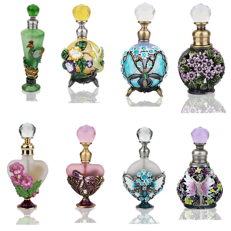 

H&D 26Kinds Empty Refillable Perfume Bottle Cosmetic Container Gifts for Lady Vintage Retro Glass Container
