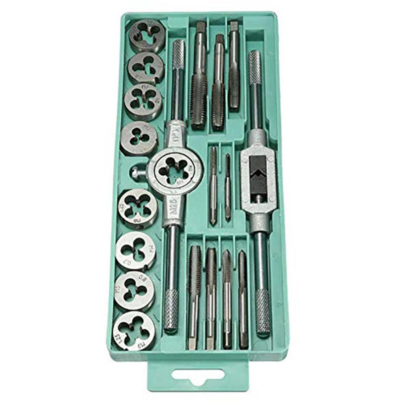 

Hand Tools 20pcs High Quality Tap And Die Set Metric Thread Tap And Dies Adjustable Wrench