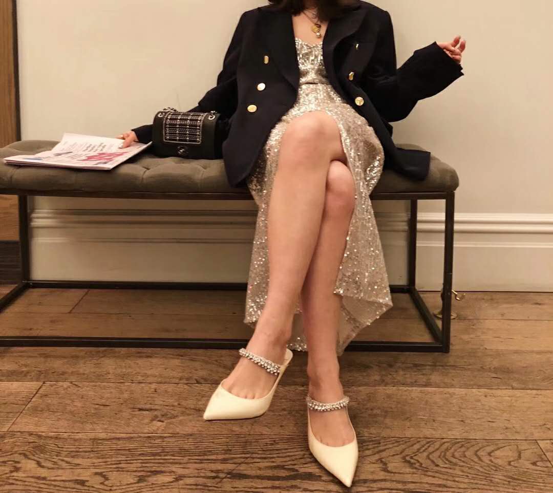 

Top Grade Linen Patent Leather Mules with Crystal Strap 7cm 10cm Heel with Box Eu 35 To 40 Tradingbear, Black