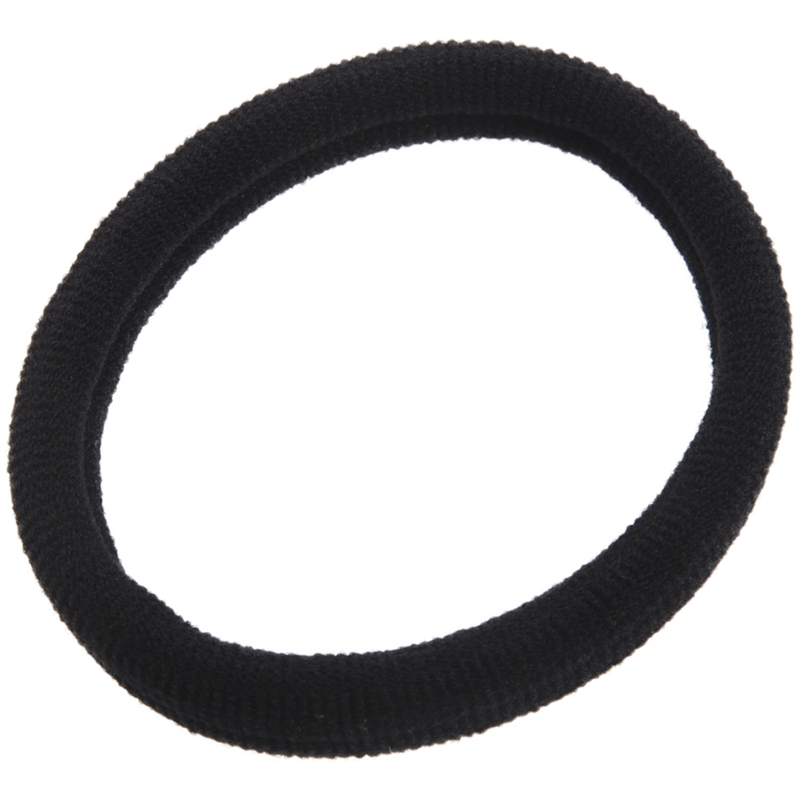 

Lady Girls Black Nylon Wrapped Stretchy Rubber Hair Ties Bands 20PCS