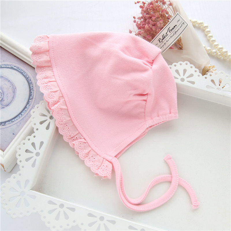 

Princess Baby Girls Hat Cotton Baby Bonnet infant Caps Toddler Hat Newborn Photography Props Infant Hats Kids Cap for Girls, Pink color