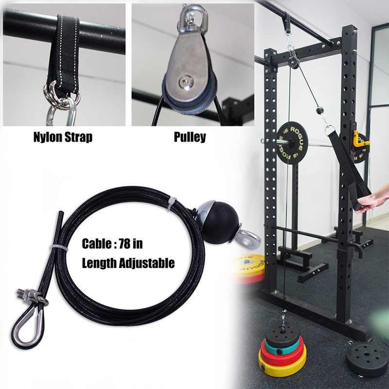 

Pulley Cable System DIY Loading Pin Lifting Triceps Rope Machine Workout Adjustable Length Home Gym Workout Fitness Accessories