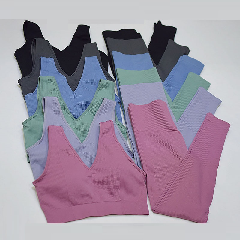 

Seamless Femme Sports Suits Yoga Set Women Sportwear Gym Set Leggings Sports Bra Fitness Suit Workout Clothes for Woman, Dark grey