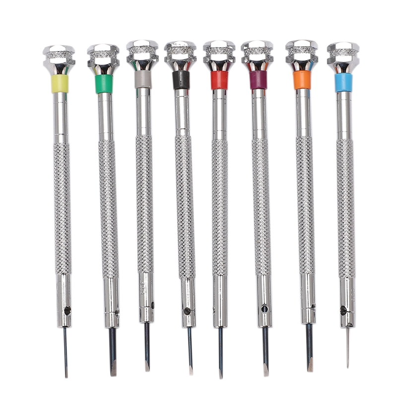 

Repair Tools & Kits 8Pcs/Lot 0.6mm-2mm Assort Slotted Flat Screwdrivers Set, Jewellers Watch Screwdriver For Watchmakers