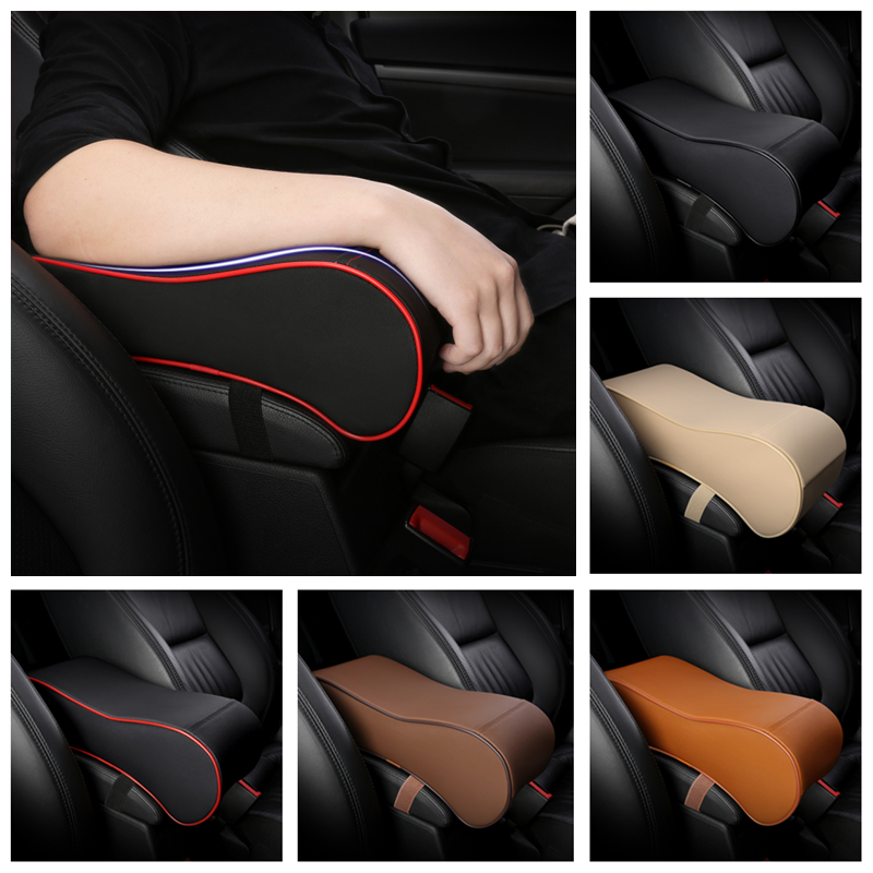 

Hot Leather Soft Memory Foam Car Armrest Box Cushion Arm Support Rest Universal Auto Seat Center Armrest Extender Heighten Pad