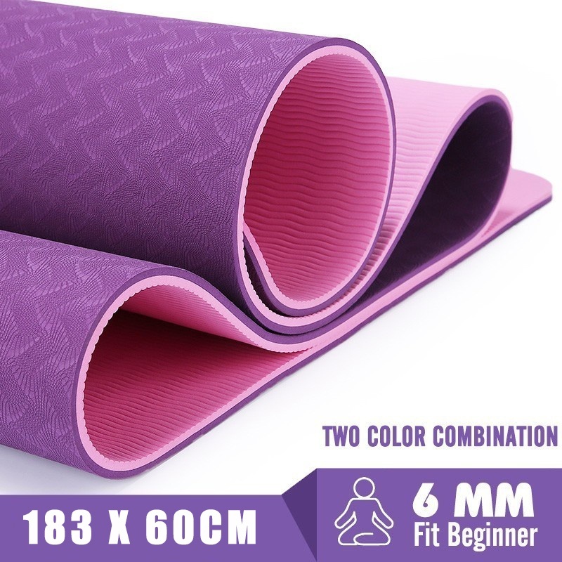 

183X80CM 6MM Yoga Mats Major TPE Non-slip Pilates Exercise Mat Gymnastics Dance Pad For Beginner Plus Size Fitness Tapete, Red