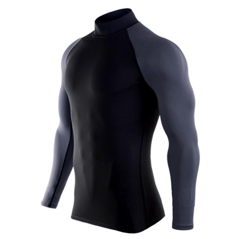 

Men Gyms Fitness T-shirt Compression Skinny Bodybuilding t shirt Muscle autumn Male Casual Workout Tee Tops gym clothing, Green