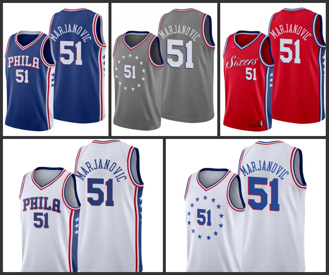 

Philadelphia 76ers Boban Marjanovic Men City Basketball Jersey, Black