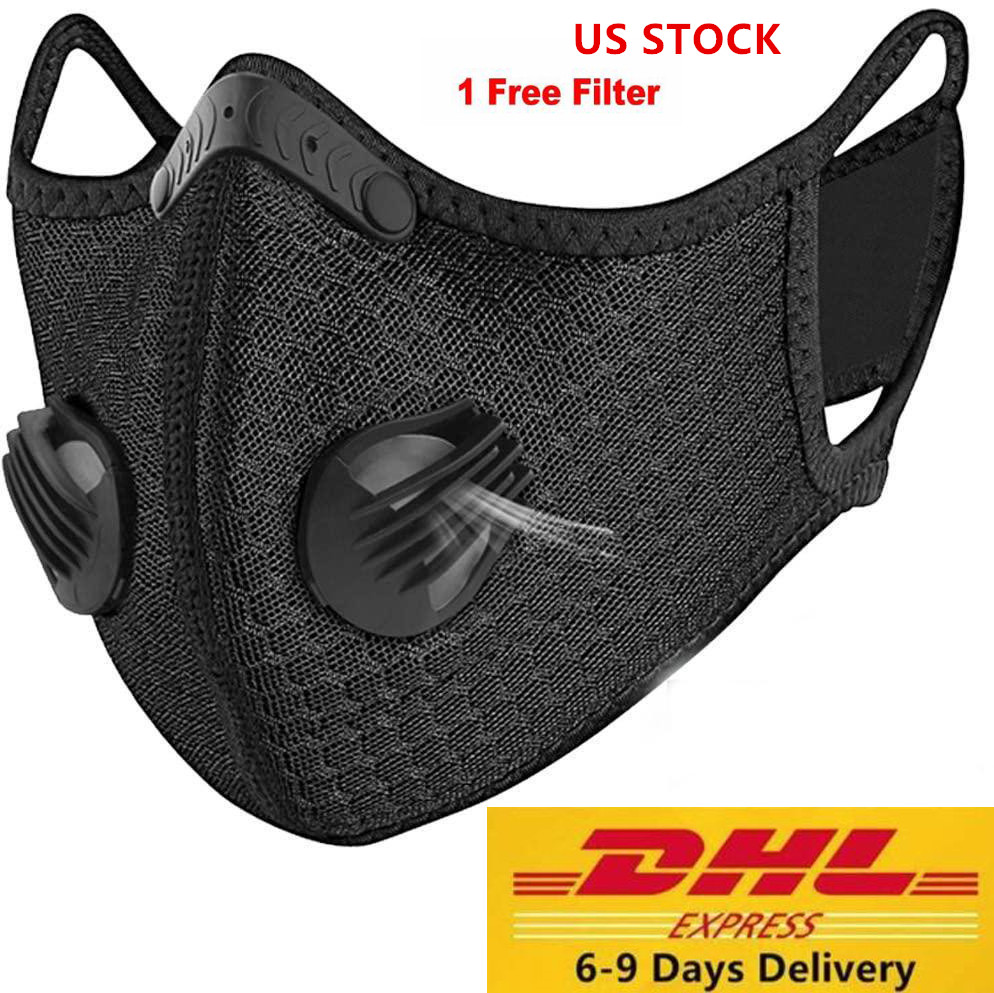 

US STOCK! designer luxury Cycling Face Mask Activated Carbon with Filter PM2.5 Anti-Pollution Sport Running Training Protection Dust Mask, Filter only