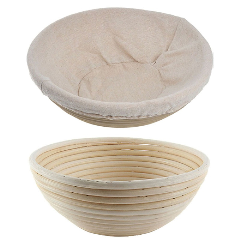 

3 Size NEW Round Banneton Brotform Cane Bowl Shape Bread Dough Proofing Proving Natural Rattan Basket baskets box With Removable Lining