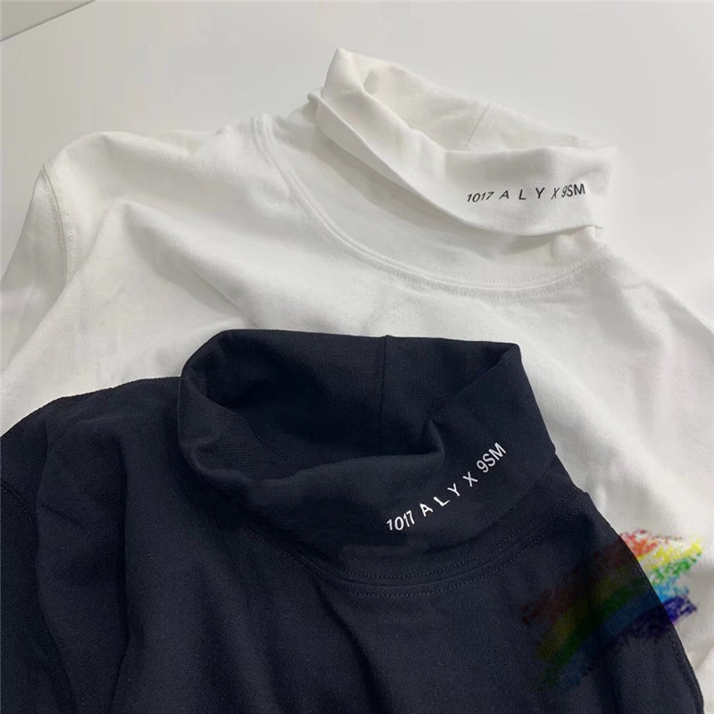 

Turtleneck T-shirts Women Men 1 High Quality Long sleeve Black White T shirts Tee