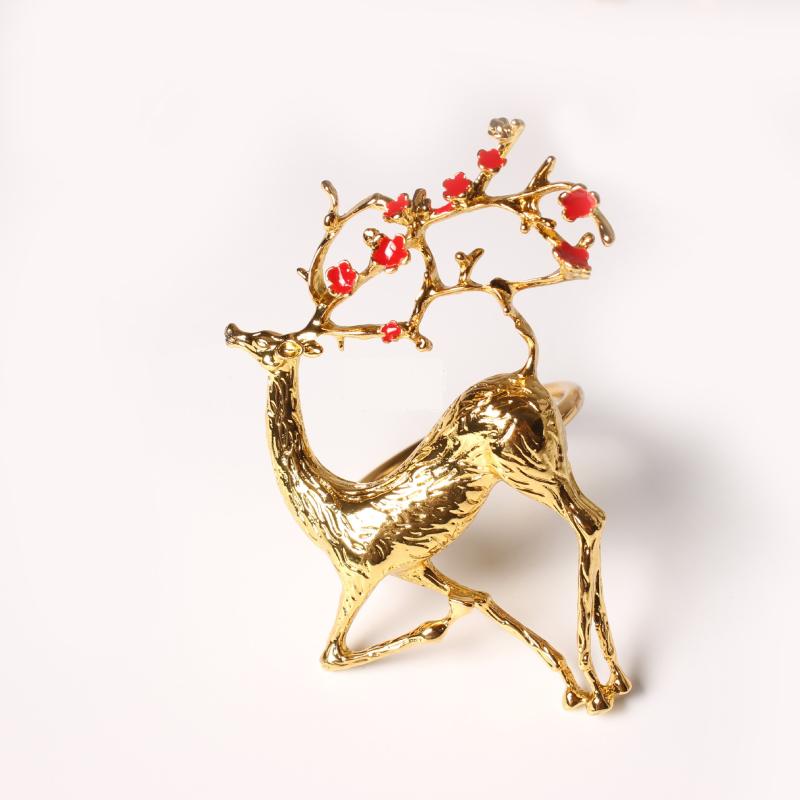 

10pcs Creative gift European-style meal table decoration home deer napkin ring hotel lucky money napkin ring