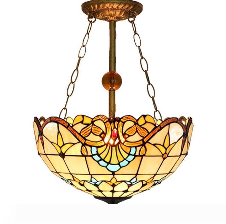 

Baroque Style Tiffany Pendant Lamp Stained Glass Chandeliers Vintage Elements Tiffany Light Dining Room Living Room