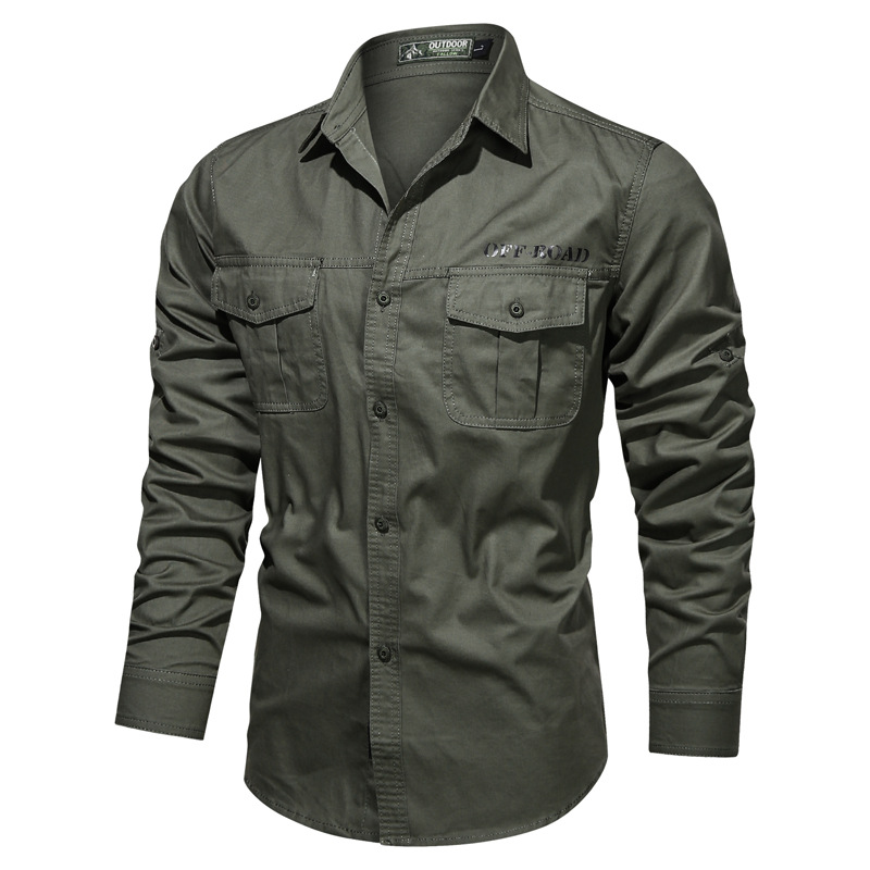 

New Men's Tactical Shirt 4XL 5XL Male Overshirt 2020 Cotton Casual Shirt Men Brand Clothing Leisure Blouse BF001, Blue