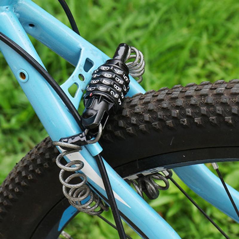 

Motorcycle Helmet Steel Cable Lock Security 4 Digit Combination Password Padlock