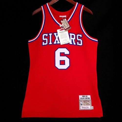 

Cheap 100% Stitched Julius Erving Mitchell & Ness 82 83 Sixers Jersey Size -5XL Dr J Top Basketball jerseys, Red