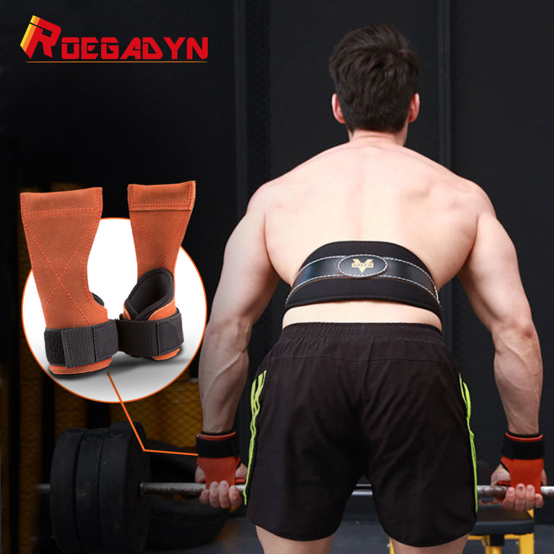 

ROEGADYN Gym Trainer Wristbands Supports Universal Wrist Strap Weight Lifting Orange Polyester Gym Wrist Straps Lifting Training, Black non-slip