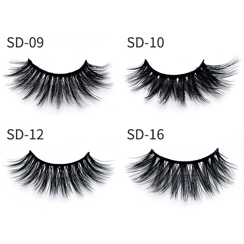 SD series Natural simulation 15mm mink lashes Long and thick Color lash Manual Sharpening Eyelash box False Eyelashes 100 Real 3D Mink-image-554027139