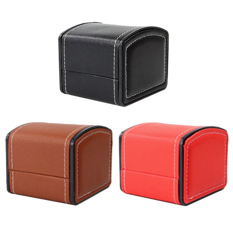 

PU Leather Single Grid Watch Box Bracelet Storage Case Wrist Watch Organizer Holder