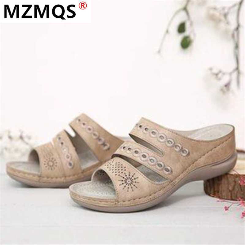 

2020 New Summer Women Sandals Fashion Wedges Open Toe Mid Heel Sandals Women Outdoor Platform Vintage Zapatos De Mujer, Black