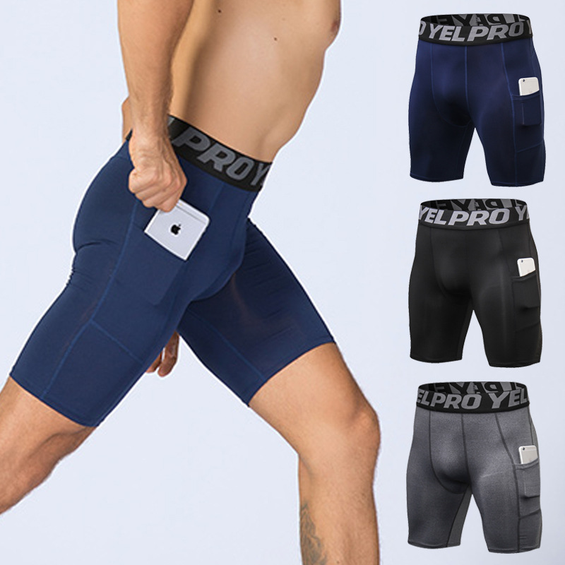 

2020 Men Five Points Dry Short Running Leggings Mens Compression Running Tights Gym Fitness Sport Shorts Track and Field Trainin, Beige