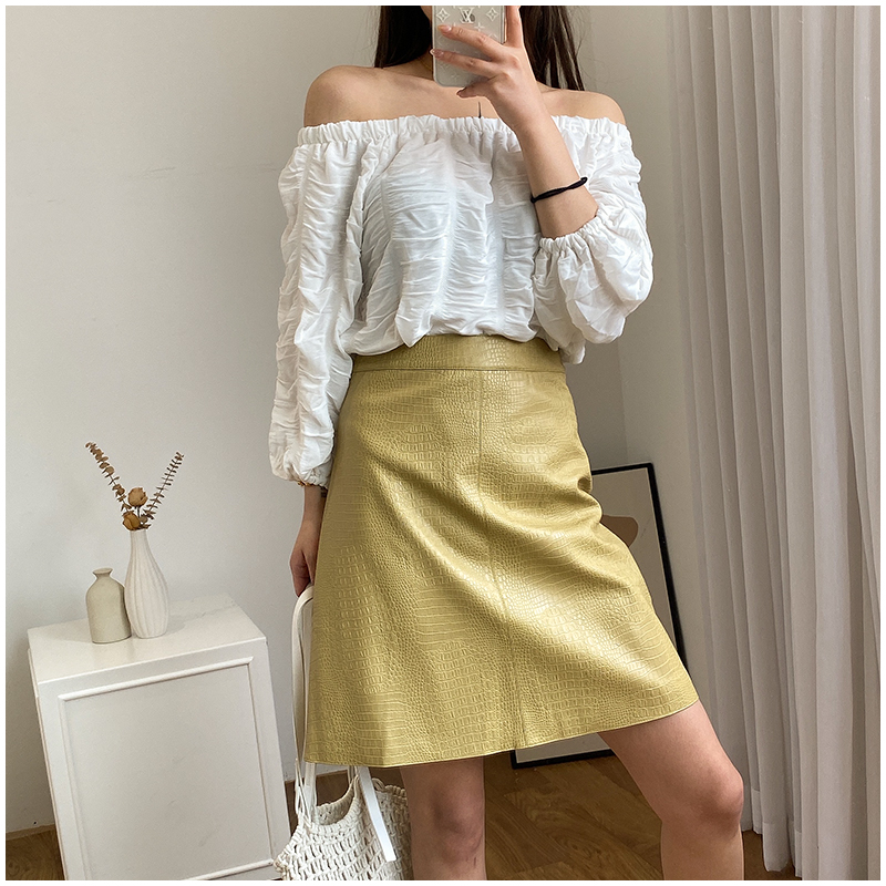 

women snake print PU leather mini skirt faldas mujer animal pattern zippers decoration chic skirt, Yellow