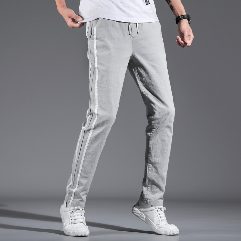 

2020 Summer New High Quality Men Pants Straight Smart Casual Men Trousers Classic Business Fashion Thin Black Gray Pants for