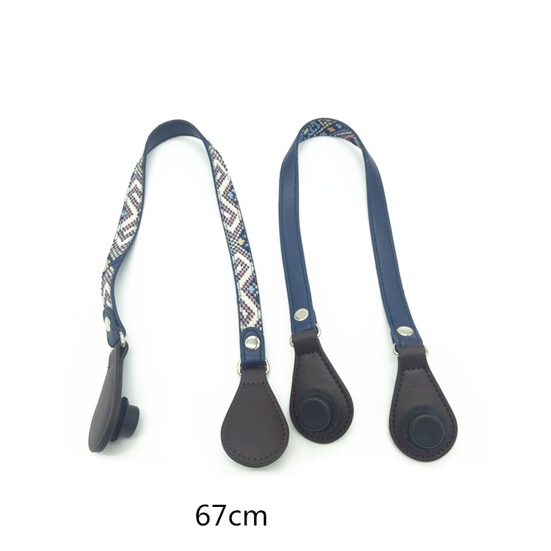 

1 pair pink PU leather handle 68 cm with pink drops end for obag use classic size, 67 cm