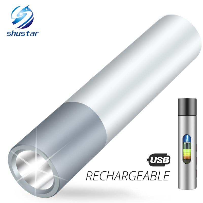 

USB Rechargeable Simple creative LED Aluminum alloy Focus 3 lighting modes 200 meters illumination distance