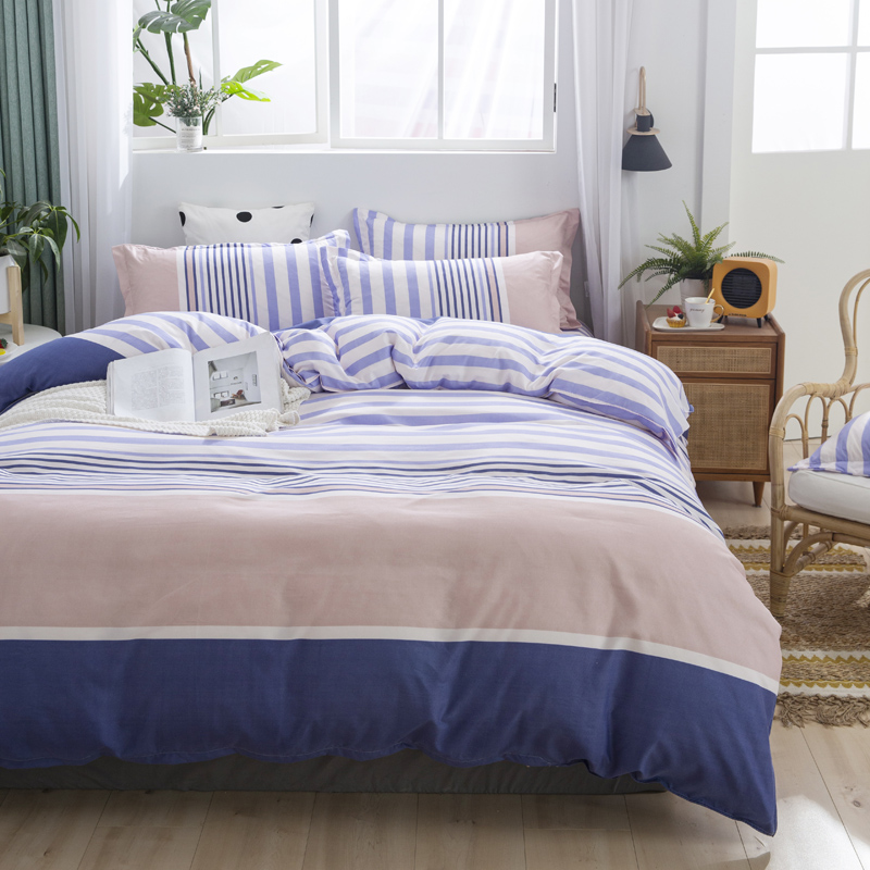

Europe Bedding Set Beautiful Quilt Cover Sheets Pillowcase 4Pcs Bed Linens 220x240cm King Size Bedclothes Home Textile, Bird-blue