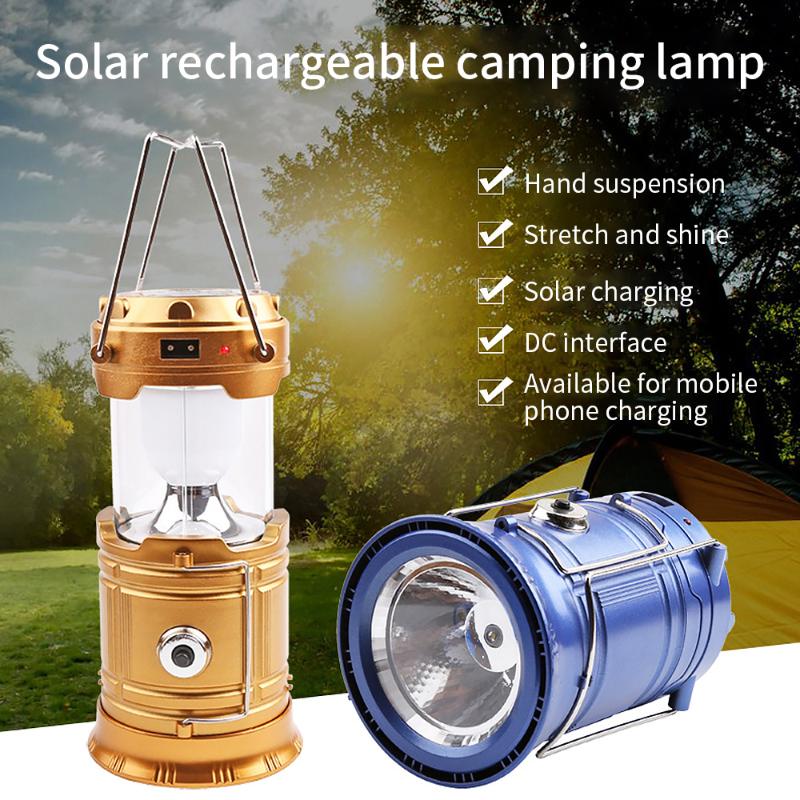 

Solar Power LED Camping Light USB Rechargeable Work Tent Light Camping Lamp Searchlight Emergency Torch Hike Lantern