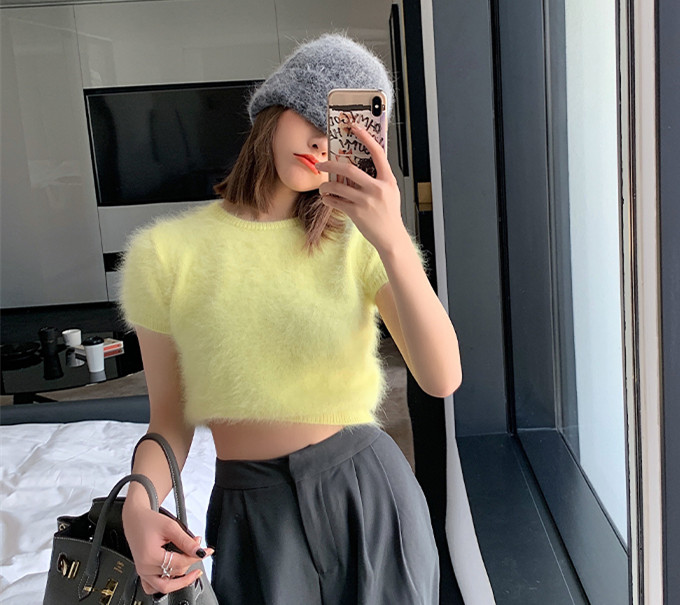 

2020 New genuine mink cashmere sweater women 100% mink cashmere pullovers short sleeves free shipping JNS001, 037