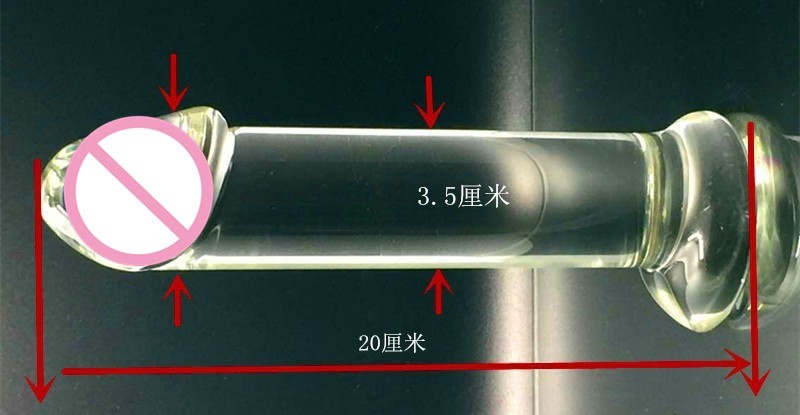 Изогнутый фаллос Glas Red Head Double Dildo, бесцветный, до 22 см GLAS-22 - Glas - Анальные стимуляторы - Купить