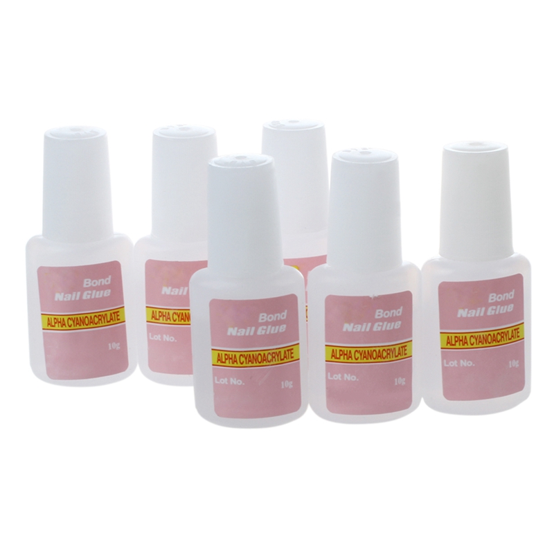 

6 X Adhesive Glue For Fake Nails Decoration Nail Art Jewelry, White
