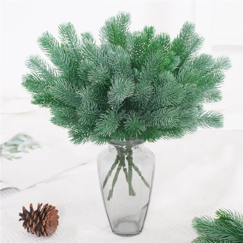 

Plastic Grass Pine Needle Artificial Fake Green Plant Branch Christmas Tree Decor Wedding Home Accessories DIY Bouquet Gift Box