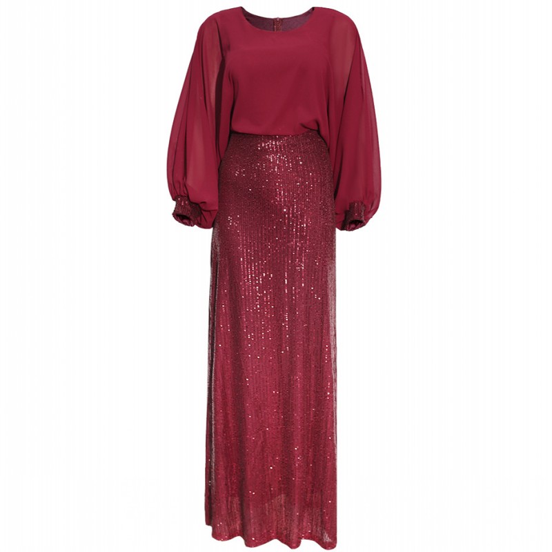 

African Dresses For Women 2020 African Dress Women's Lace Sequins Round Neck Sleeves Daily Dress Evening Party