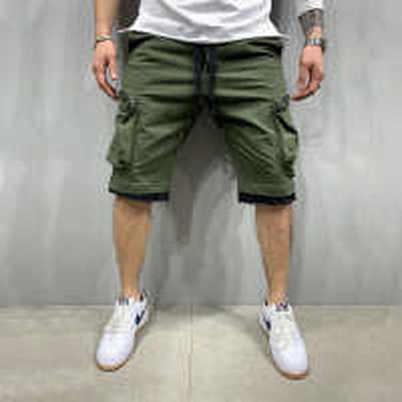 

Super fire sports casual shorts men's work wear Capris cotton outdoor running pants, Green