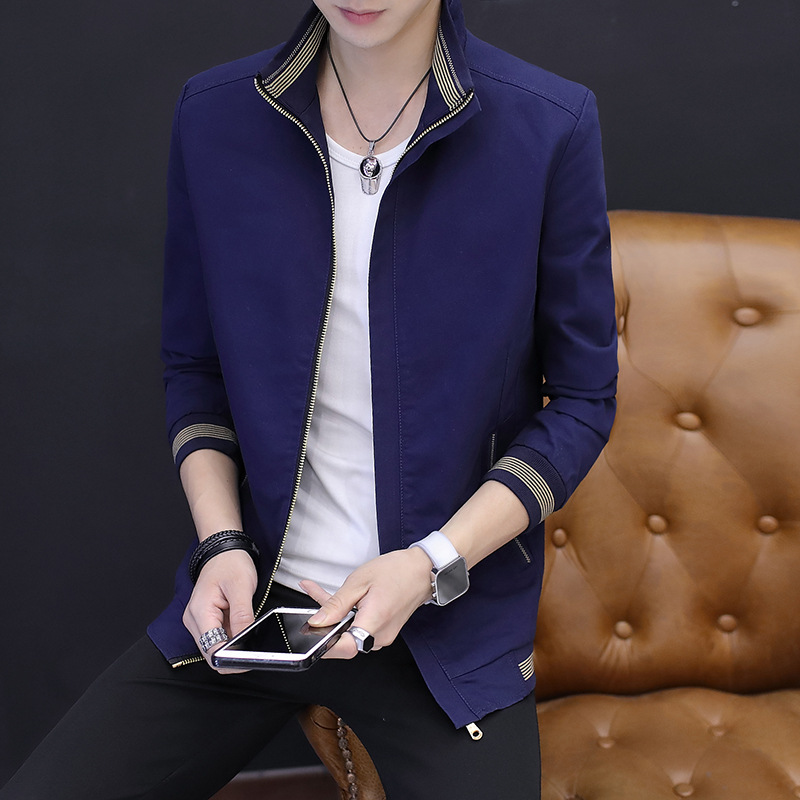 

Jacket Men's New Style Slim Style in Korean Version Men's Jacket Fashion Spring and Autumn Simple Fashion Casual Clothing, Color 1