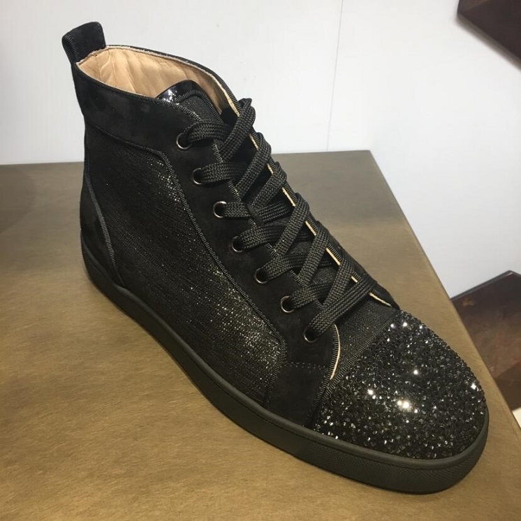 

Originals Box] Top Luxury P Strass Red Bottom Sneakers Shoes High Top Men Brand Casual Walking Red Sole Outdoor Women's Sports EU47