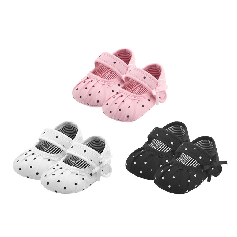 

Cotton Baby Girl Princess Shoes Infant Cute Bowknot Anti-slip First Walkers, Black