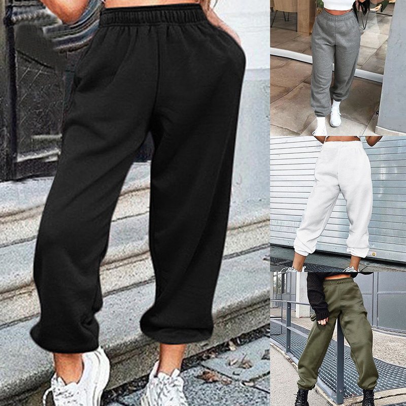 

Wide Leg SweatPants Women Trousers Plus Size High Waist Pants Streetwear Korean Casual Pant Femme Fall, White
